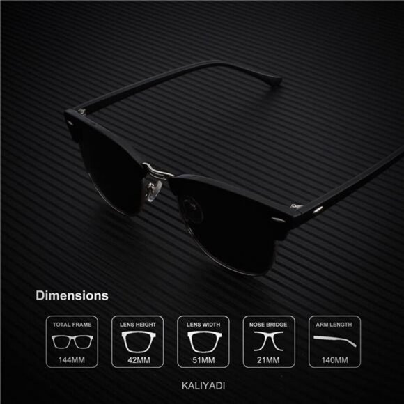 Kaliyadi Polarized Sunglasses Men Women Semi Rimless UV Protection Driving - Picture 5 of 7